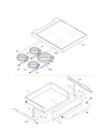 Top / Drawer parts for Kenmore Range 790.90153401 (79090153401, 790 90153401) from AppliancePartsPros.com