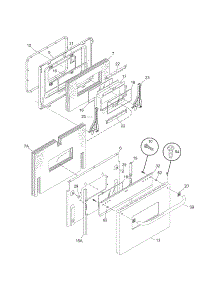 Door parts for Kenmore Range 790.90153401 (79090153401, 790 90153401) from AppliancePartsPros.com