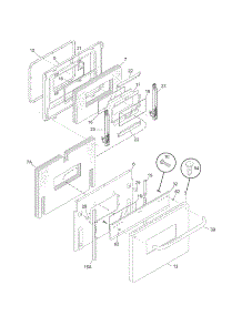 Door parts for Kenmore Range 790.90153406 (79090153406, 790 90153406) from AppliancePartsPros.com