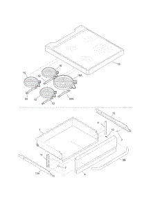 Top / Drawer parts for Kenmore Range 790.90153408 (79090153408, 790 90153408) from AppliancePartsPros.com