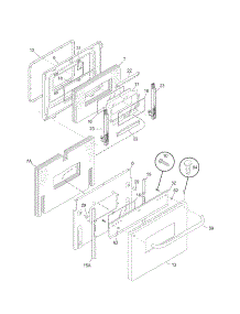 Door parts for Kenmore Range 790.90153409 (79090153409, 790 90153409) from AppliancePartsPros.com
