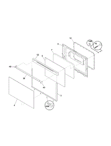 Door parts for Kenmore Range 790.90801406 (79090801406, 790 90801406) from AppliancePartsPros.com
