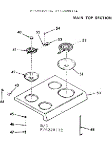 Main Top Section parts for Kenmore Range 911.6228112 (9116228112, 911 6228112) from AppliancePartsPros.com