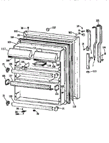 Fresh Food Door parts for Kenmore Refrigerator 363.9759611 (3639759611, 363 9759611) from AppliancePartsPros.com