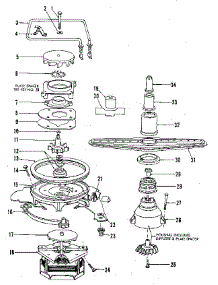 Motor, Heater, And Spray Arm Details parts for Kenmore Dishwasher 587.1409582 (5871409582, 587 1409582) from AppliancePartsPros.com
