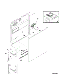 Door parts for Kenmore Dishwasher 587.14112400 (58714112400, 587 14112400) from AppliancePartsPros.com