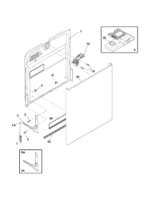Door parts for Kenmore Dishwasher 587.14113401 (58714113401, 587 14113401) from AppliancePartsPros.com