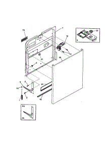 Door parts for Kenmore Dishwasher 587.14132100 (58714132100, 587 14132100) from AppliancePartsPros.com