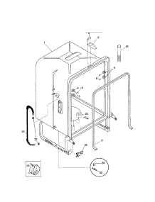 Tub parts for Kenmore Dishwasher 587.14132101 (58714132101, 587 14132101) from AppliancePartsPros.com