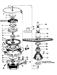 Motor, Heater, And Spray Arm Details parts for Kenmore Dishwasher 587.1416582 (5871416582, 587 1416582) from AppliancePartsPros.com
