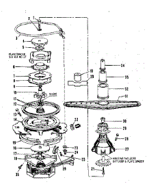Motor, Heater, And Spray Arm Details parts for Kenmore Dishwasher 587.1416583 (5871416583, 587 1416583) from AppliancePartsPros.com