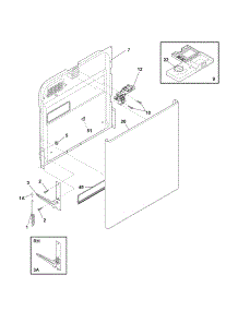 Door parts for Kenmore Dishwasher 587.14183404 (58714183404, 587 14183404) from AppliancePartsPros.com