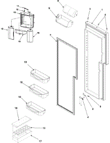 Refrigerator Door parts for Kenmore Refrigerator 596.55669500 (59655669500, 596 55669500) from AppliancePartsPros.com