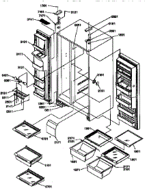 Shelves, Lights And Hinges parts for Kenmore Refrigerator 596.57082790 (59657082790, 596 57082790) from AppliancePartsPros.com