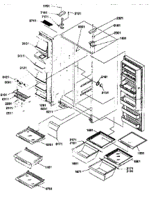 Ref / Frzr Shelves / Lights / Hinges parts for Kenmore Refrigerator 596.57085791 (59657085791, 596 57085791) from AppliancePartsPros.com
