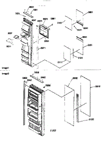 Ref / Freezer Door Trim Panels parts for Kenmore Refrigerator 596.57085791 (59657085791, 596 57085791) from AppliancePartsPros.com