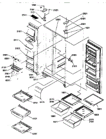 Ref / Freezer Shelves / Lights / Hinges parts for Kenmore Refrigerator 596.57087791 (59657087791, 596 57087791) from AppliancePartsPros.com