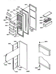 Ref Door And Accessories parts for Kenmore Refrigerator 596.57542791 (59657542791, 596 57542791) from AppliancePartsPros.com