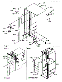 Cabinet parts for Kenmore Refrigerator 596.57547791 (59657547791, 596 57547791) from AppliancePartsPros.com