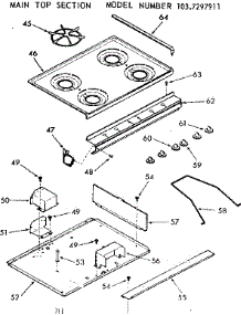 Main Top Section parts for Kenmore Range 103.7297911 (1037297911, 103 7297911) from AppliancePartsPros.com