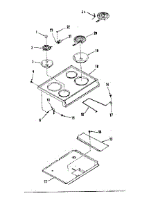 Main Top Section parts for Kenmore Range 103.9368410 (1039368410, 103 9368410) from AppliancePartsPros.com