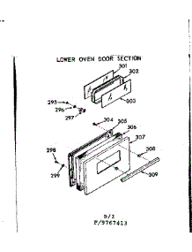 Lower Oven Door Section parts for Kenmore Range 103.9767443 (1039767443, 103 9767443) from AppliancePartsPros.com