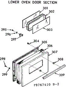 Lower Oven Door Section parts for Kenmore Range 103.9767460 (1039767460, 103 9767460) from AppliancePartsPros.com