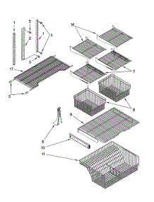 Shelf Parts parts for Kenmore Freezer 106.42102300 (10642102300, 106 42102300) from AppliancePartsPros.com