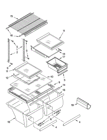 Shelf Parts parts for Kenmore Refrigerator 106.67382801 (10667382801, 106 67382801) from AppliancePartsPros.com