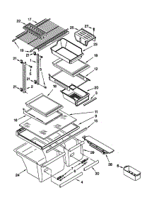 Shelf parts for Kenmore Refrigerator 106.68905891 (10668905891, 106 68905891) from AppliancePartsPros.com