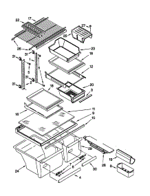 Shelf parts for Kenmore Refrigerator 106.69867990 (10669867990, 106 69867990) from AppliancePartsPros.com