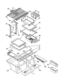 Shelf parts for Kenmore Refrigerator 106.69902990 (10669902990, 106 69902990) from AppliancePartsPros.com