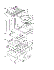 Shelf Parts parts for Kenmore Refrigerator 106.70239904 (10670239904, 106 70239904) from AppliancePartsPros.com