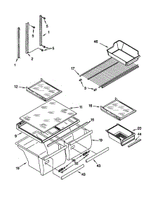 Shelf parts for Kenmore Refrigerator 106.70262990 (10670262990, 106 70262990) from AppliancePartsPros.com
