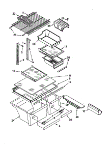 Shelf parts for Kenmore Refrigerator 106.70862990 (10670862990, 106 70862990) from AppliancePartsPros.com