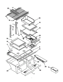 Shelf parts for Kenmore Refrigerator 106.70982991 (10670982991, 106 70982991) from AppliancePartsPros.com