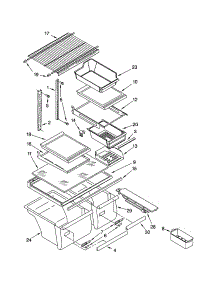 Shelf parts for Kenmore Refrigerator 106.71984101 (10671984101, 106 71984101) from AppliancePartsPros.com