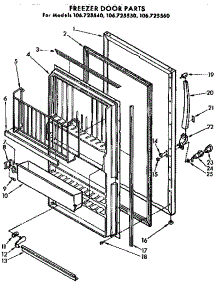 Door Parts parts for Kenmore Freezer 106.725560 (106725560, 106 725560) from AppliancePartsPros.com