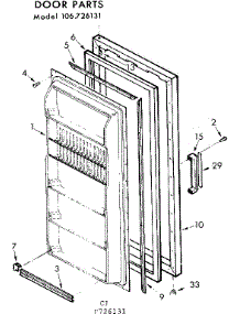 Door Parts parts for Kenmore Freezer 106.726131 (106726131, 106 726131) from AppliancePartsPros.com