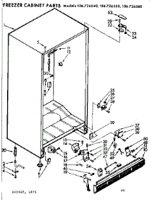 Cabinet Parts parts for Kenmore Freezer 106.726540 (106726540, 106 726540) from AppliancePartsPros.com