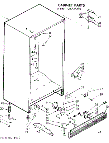Cabinet Parts parts for Kenmore Freezer 106.727270 (106727270, 106 727270) from AppliancePartsPros.com