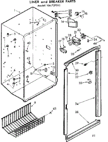 Liner And Breaker Parts parts for Kenmore Freezer 106.727510 (106727510, 106 727510) from AppliancePartsPros.com