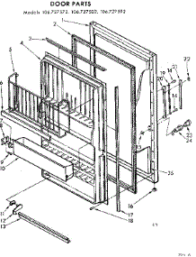 Door Parts parts for Kenmore Freezer 106.727572 (106727572, 106 727572) from AppliancePartsPros.com