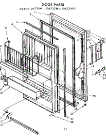 Door Parts parts for Kenmore Freezer 106.727681 (106727681, 106 727681) from AppliancePartsPros.com