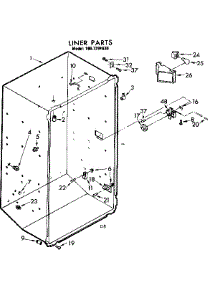 Liner parts for Kenmore Freezer 106.7291630 (1067291630, 106 7291630) from AppliancePartsPros.com
