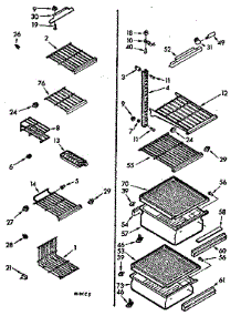 Liner Parts parts for Kenmore Refrigerator 106.7600101 (1067600101, 106 7600101) from AppliancePartsPros.com