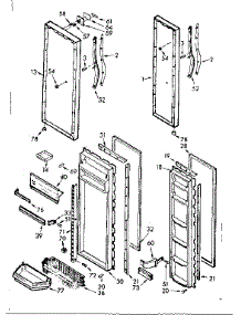 Refrigerator Door Parts parts for Kenmore Refrigerator 106.7620521 (1067620521, 106 7620521) from AppliancePartsPros.com
