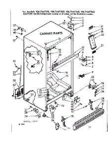 Cabinet Parts parts for Kenmore Refrigerator 106.7647263 (1067647263, 106 7647263) from AppliancePartsPros.com
