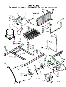 Unit Parts parts for Kenmore Refrigerator 106.7649367 (1067649367, 106 7649367) from AppliancePartsPros.com