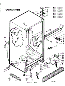 Cabinet Parts parts for Kenmore Refrigerator 106.7655791 (1067655791, 106 7655791) from AppliancePartsPros.com